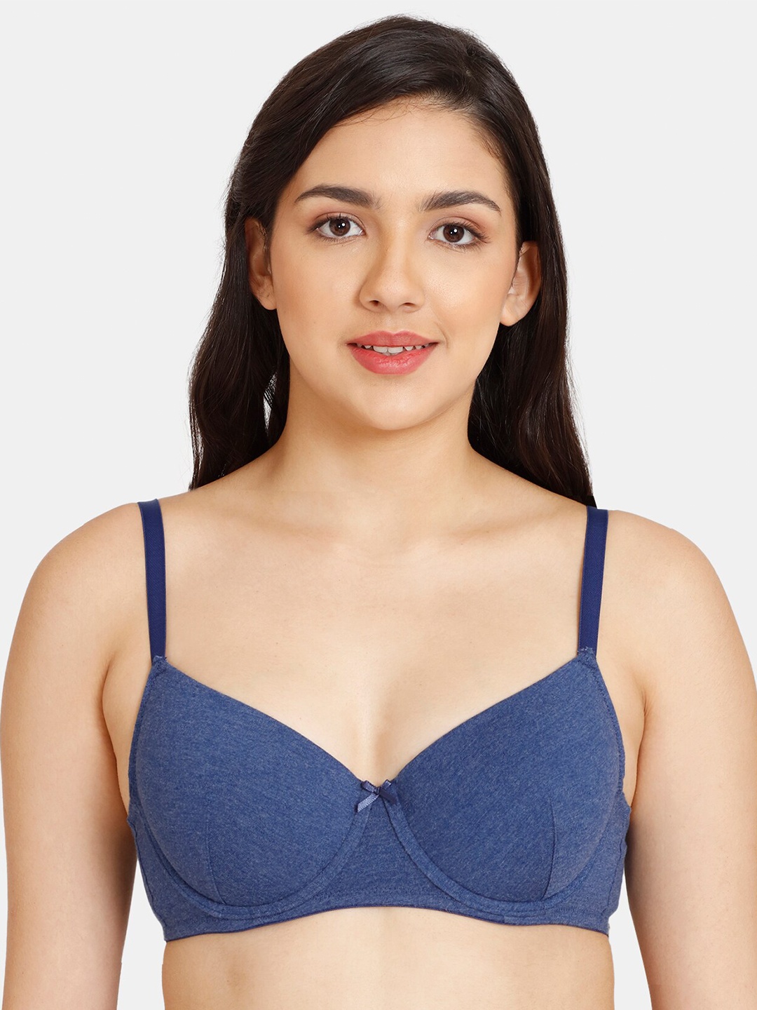 

Rosaline by Zivame Blue Lightly Non Wired Padded T-Shirt Bra