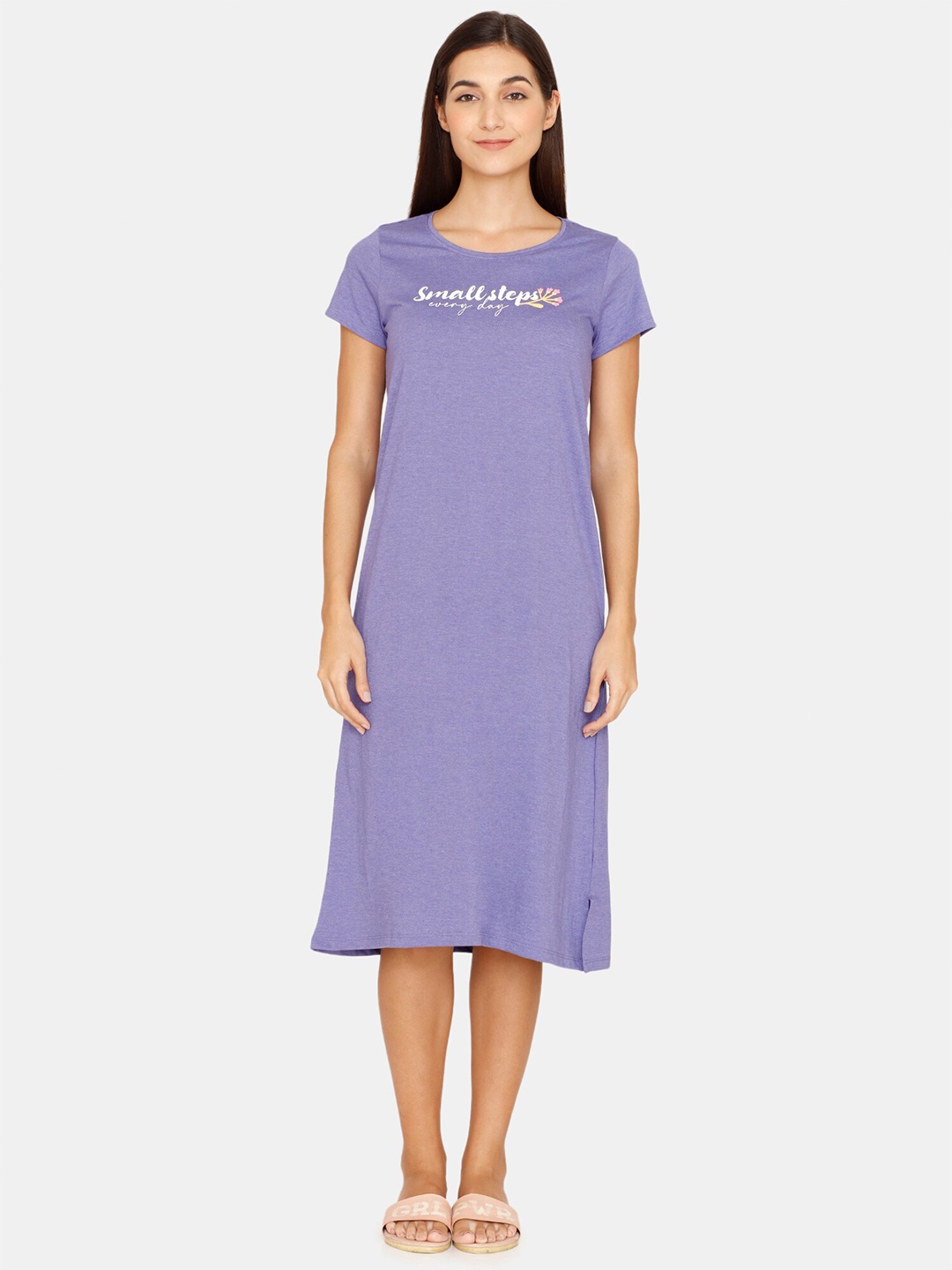 

Rosaline by Zivame Blue Printed Nightdress