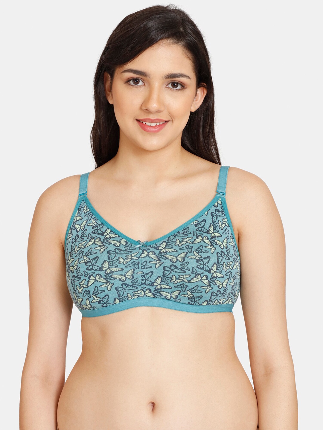 

Rosaline by Zivame Green & Black Printed T-shirt Bra RO1049FASHGREEN