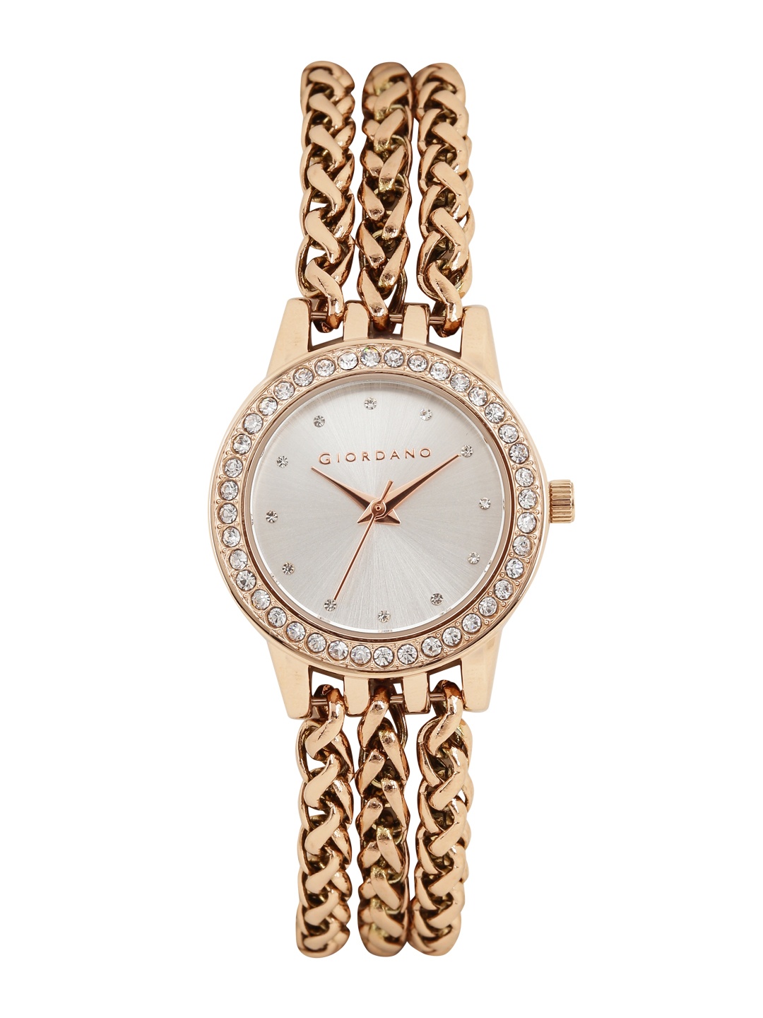 

GIORDANO Women Silver-Toned Analogue Embellished Watch 2828-22