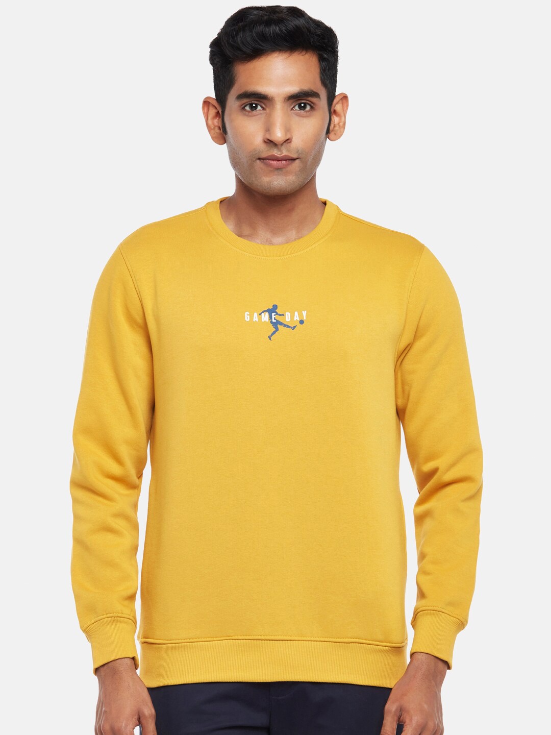 

BYFORD by Pantaloons Men Printed Sweatshirt, Yellow