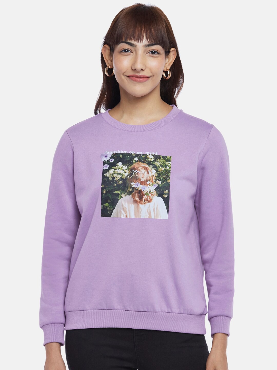 

Honey by Pantaloons Women Printed Sweatshirt, Lavender
