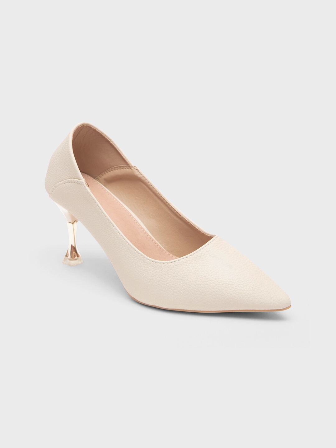 

20Dresses Women Cream-Coloured PU Kitten Pumps