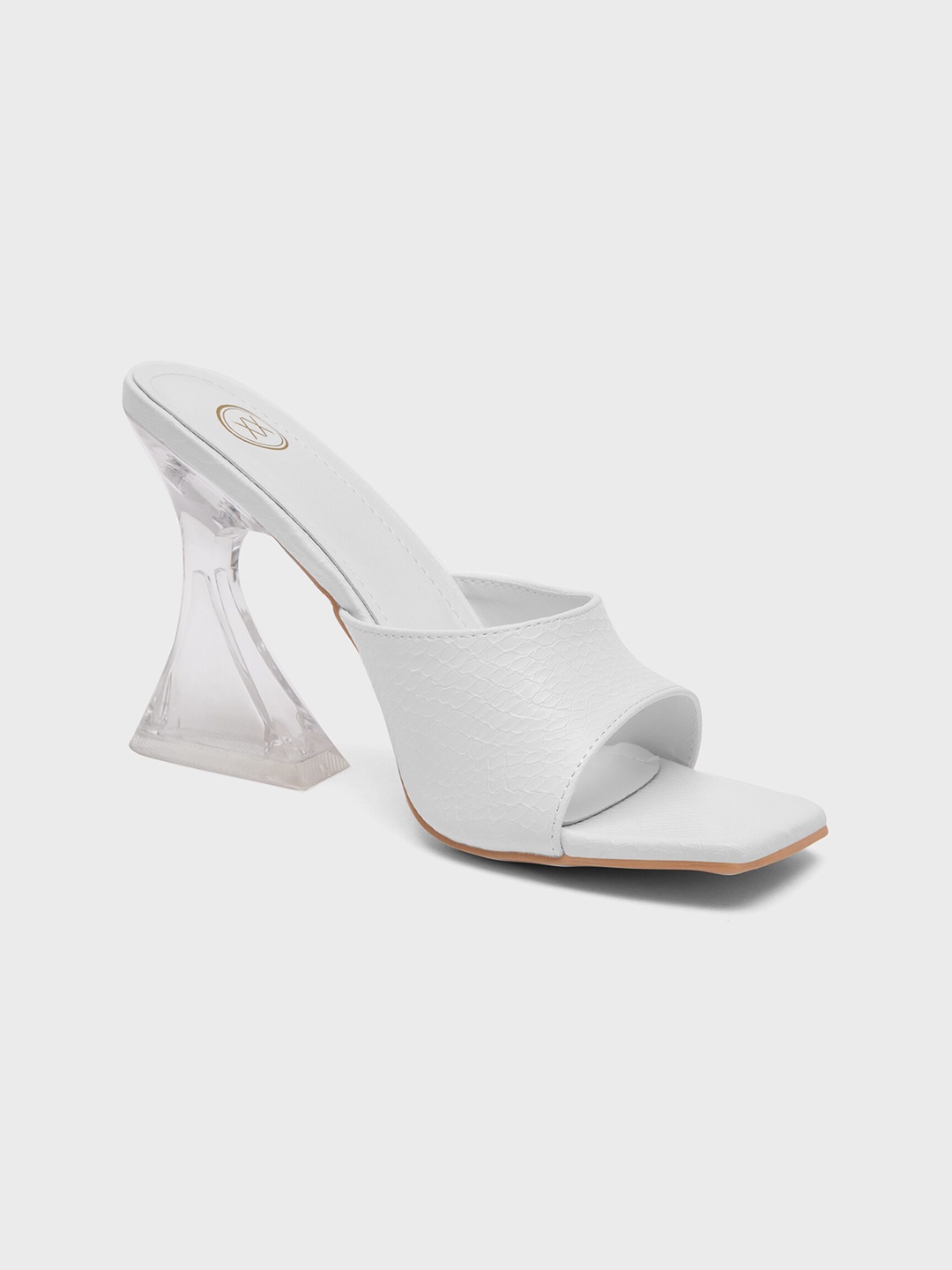 

20Dresses Women White PU Party Block Mules