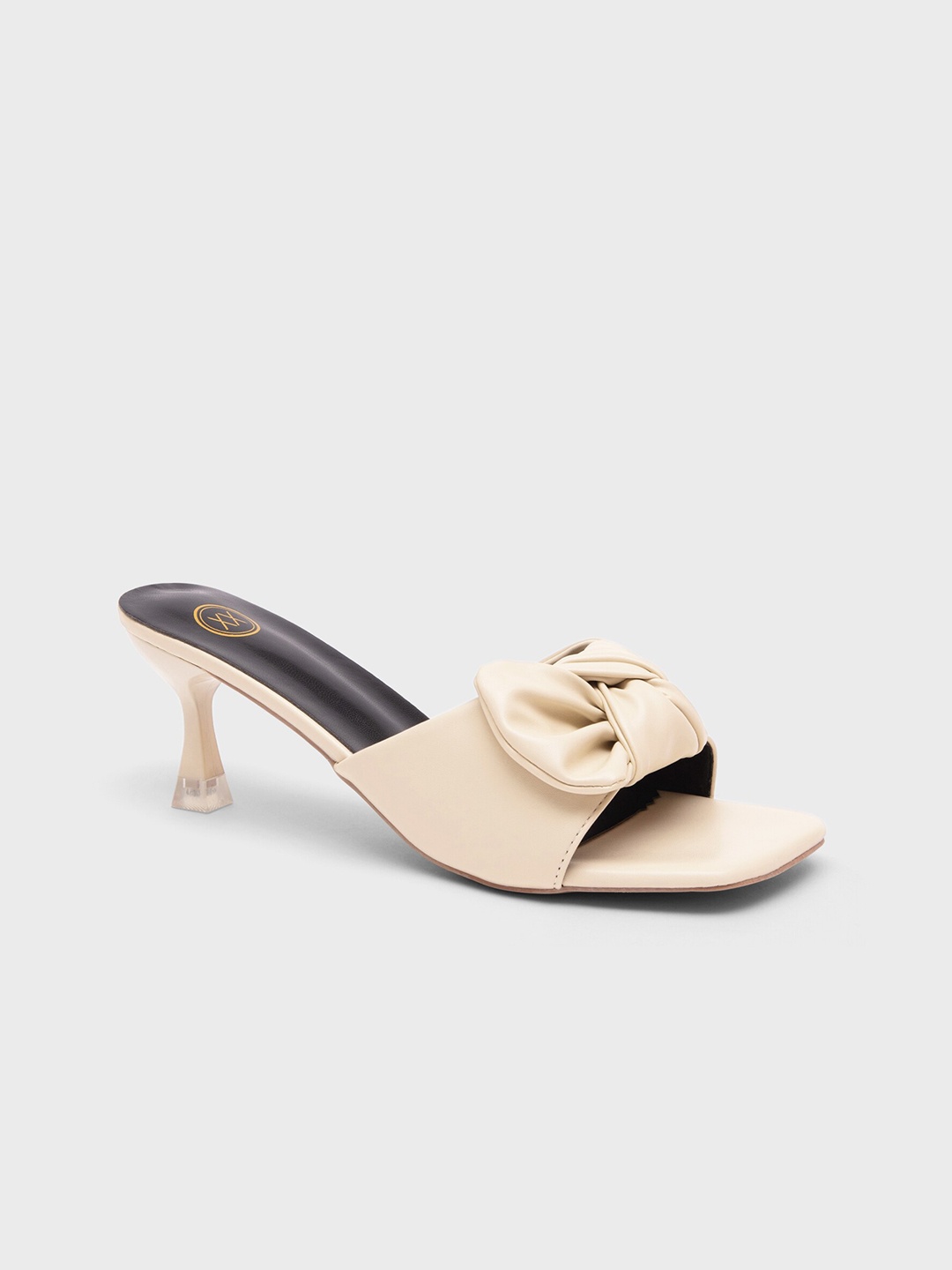 

20Dresses Women Beige Textured PU Party Stiletto Mules