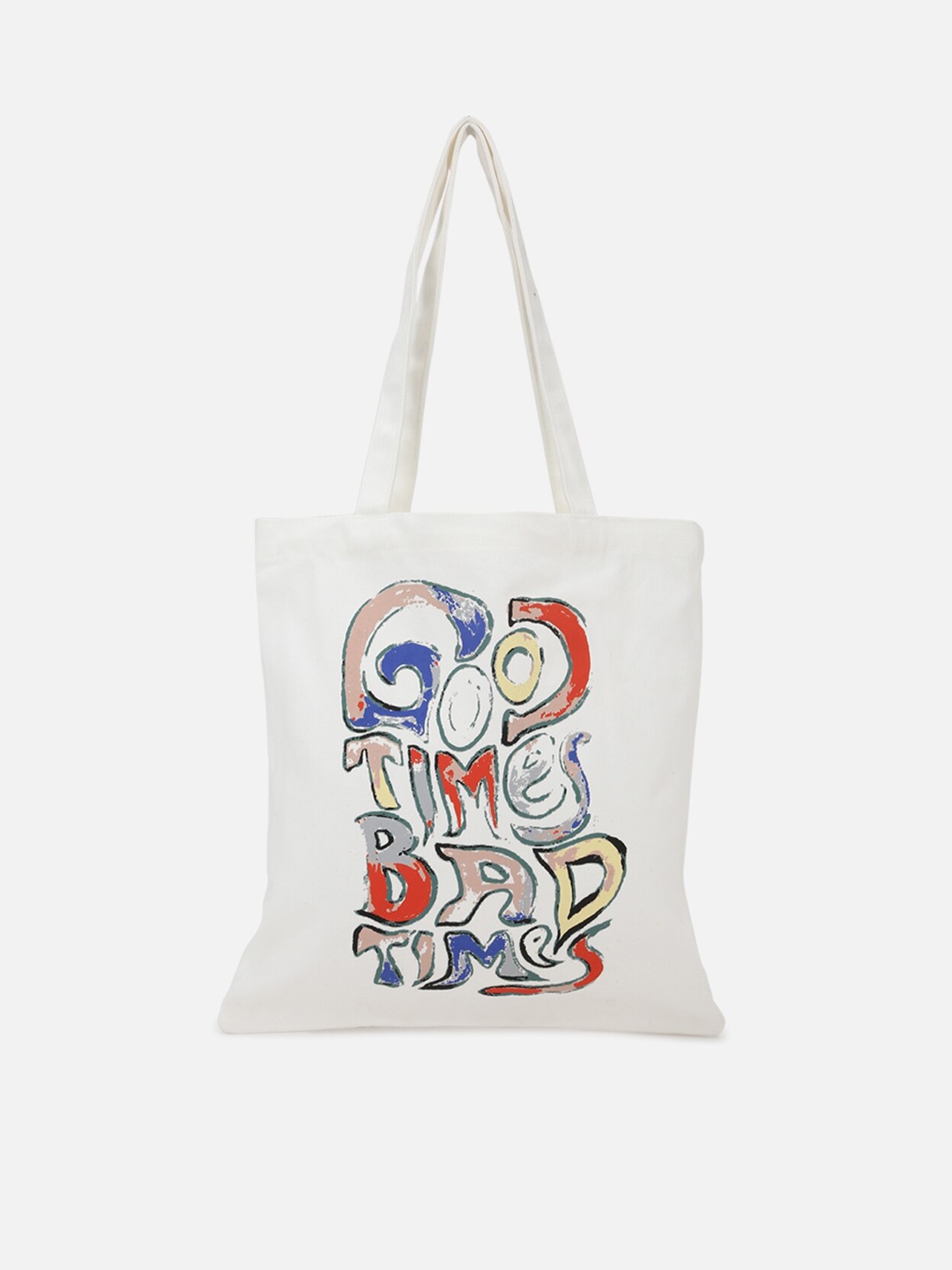 

FOREVER 21 Women White Printed Structured Tote Bag
