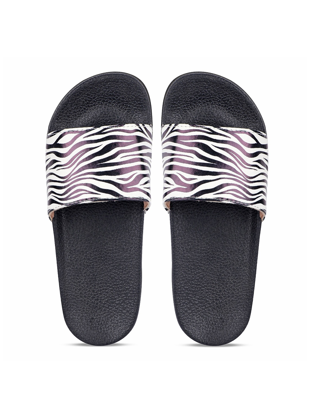 

AMACLASS Women Printed Sliders, Black