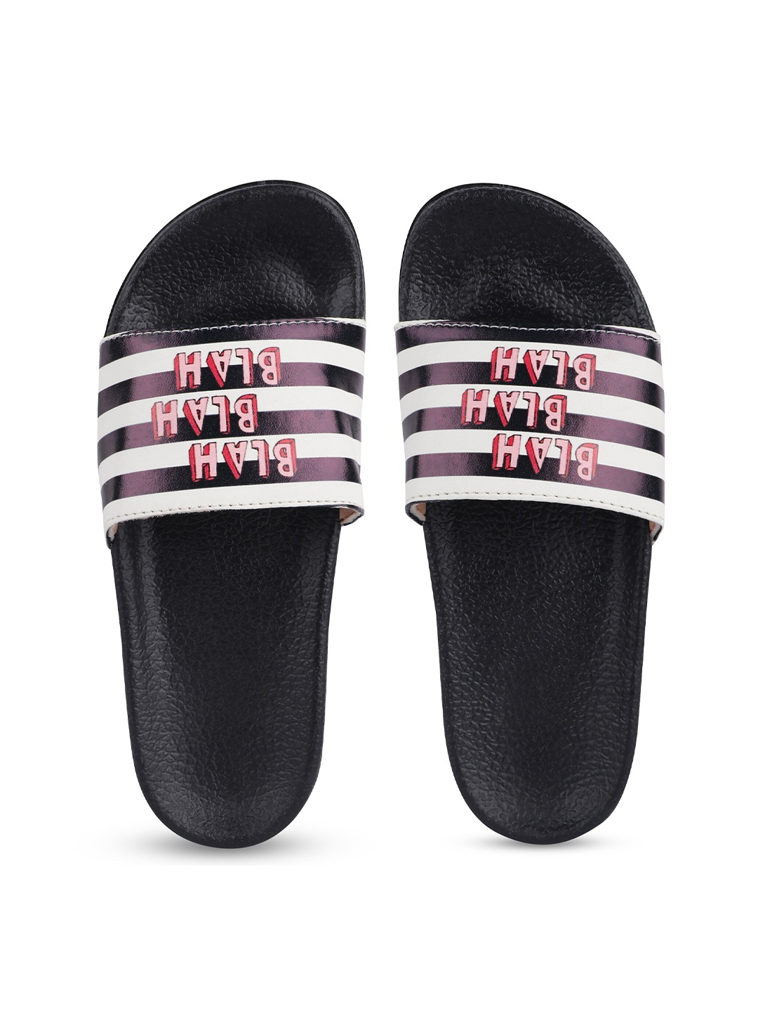 

AMACLASS Women Printed Sliders, Black
