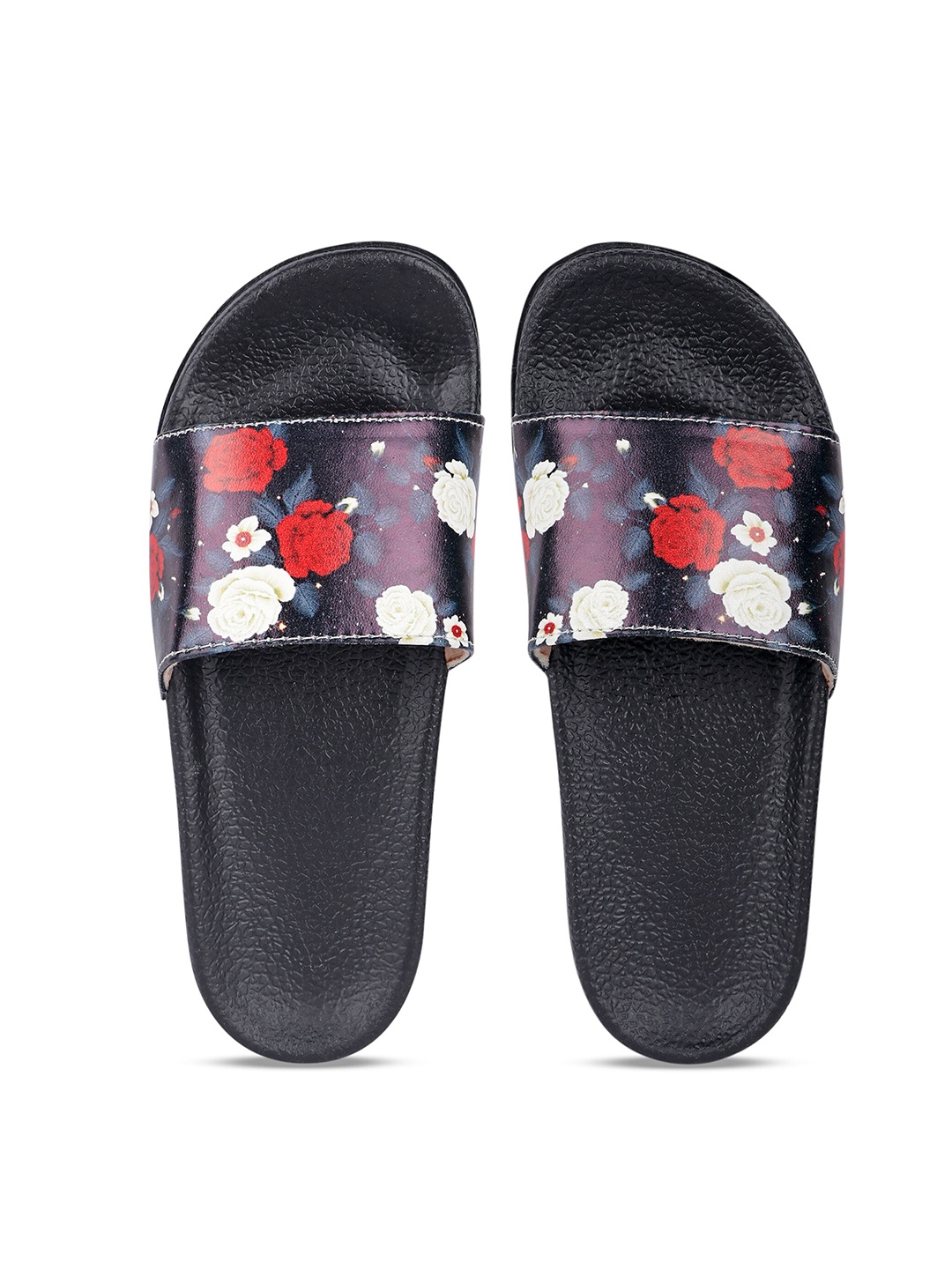 

AMACLASS Women Printed Sliders, Black