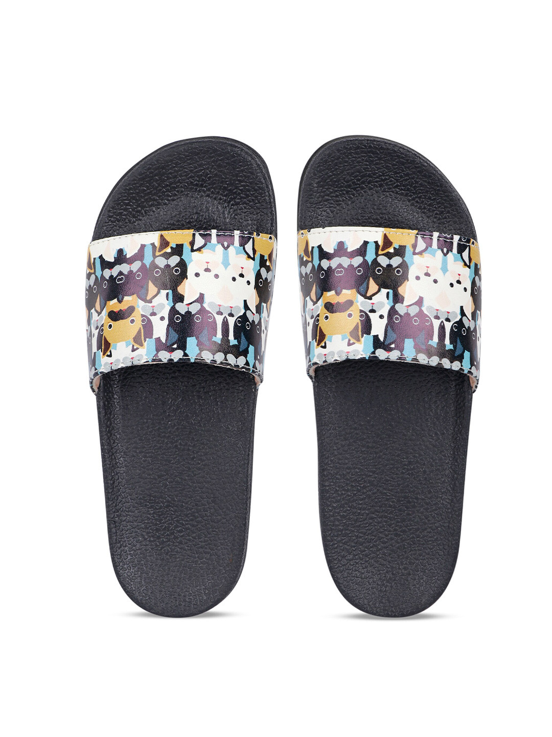 

AMACLASS Women Printed Sliders, Black