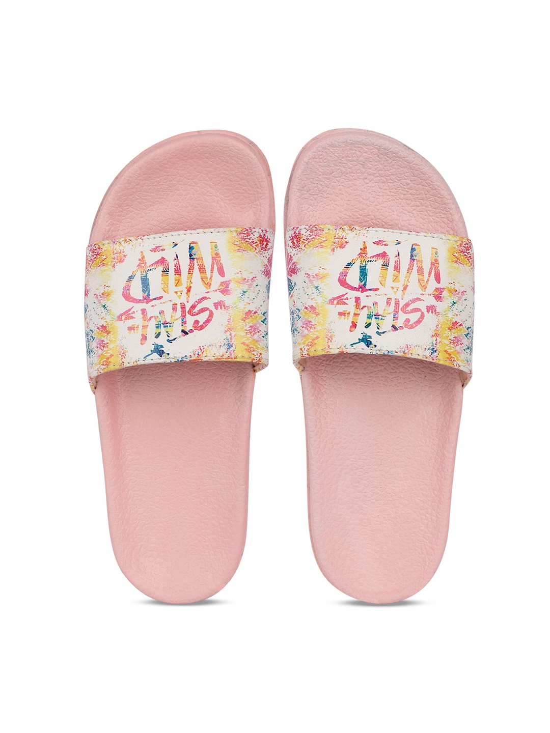 

AMACLASS Women Printed Sliders, Pink