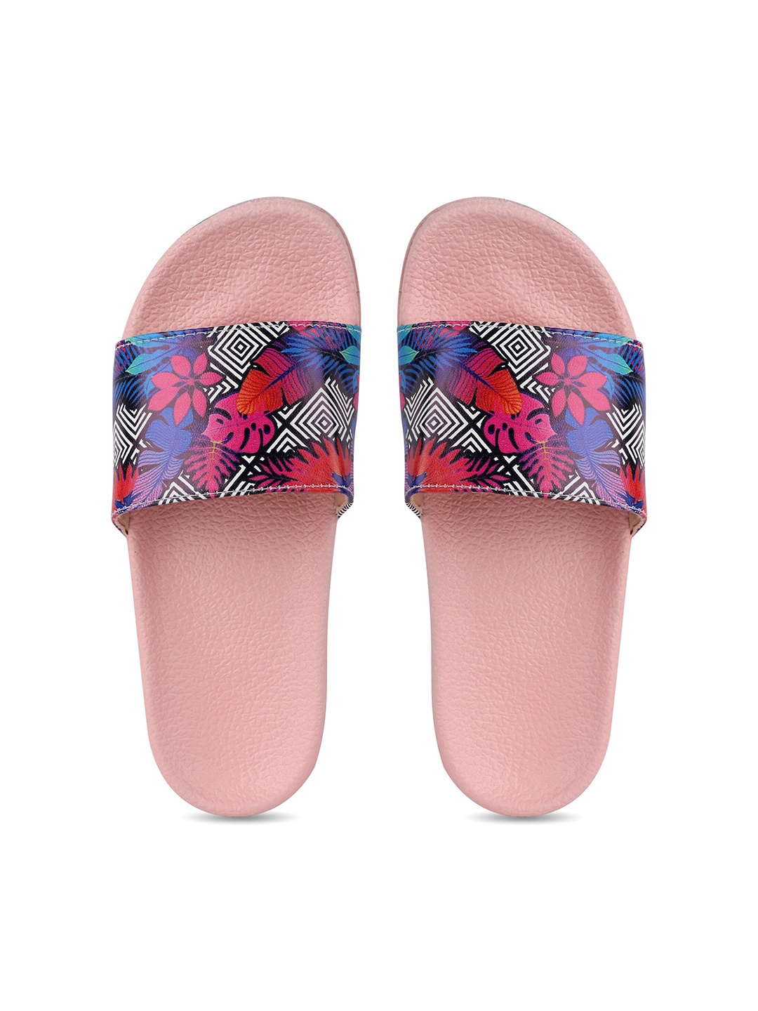 

AMACLASS Women Printed Sliders, Pink