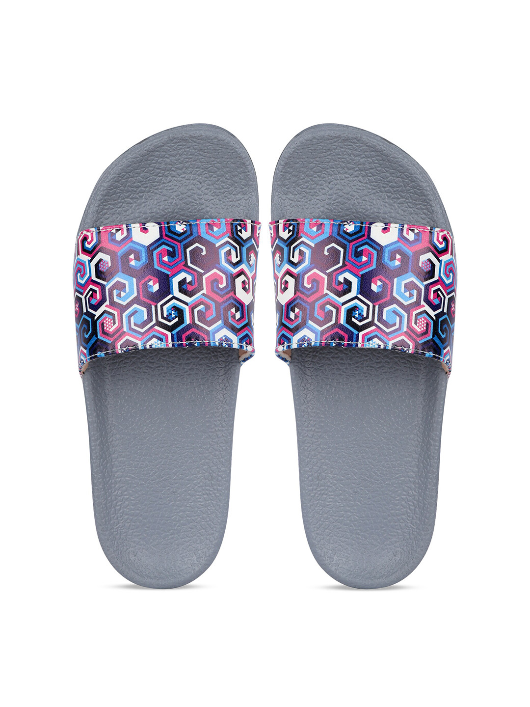 

AMACLASS Women Printed Sliders, Grey