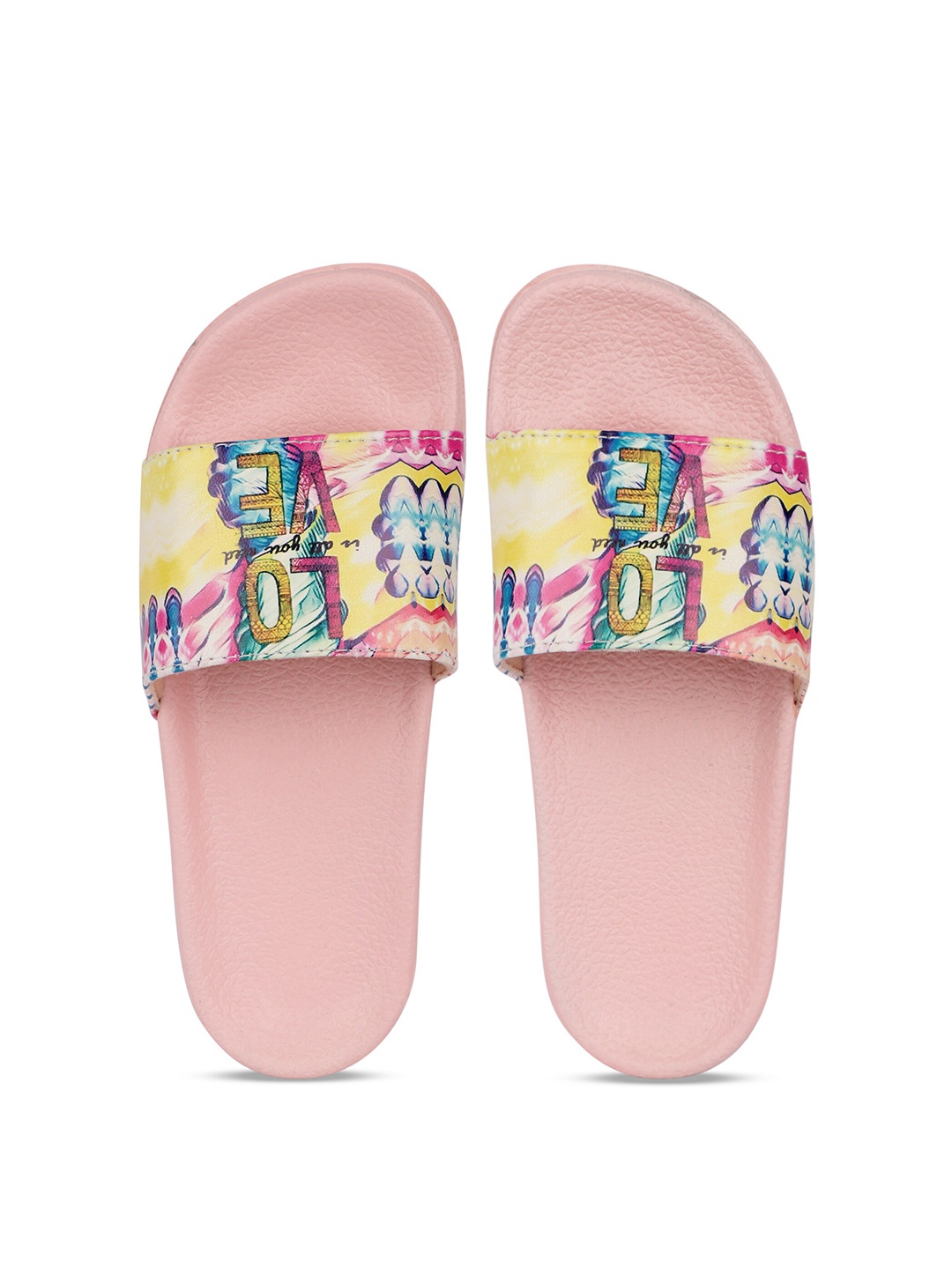 

AMACLASS Women Printed Sliders, Pink