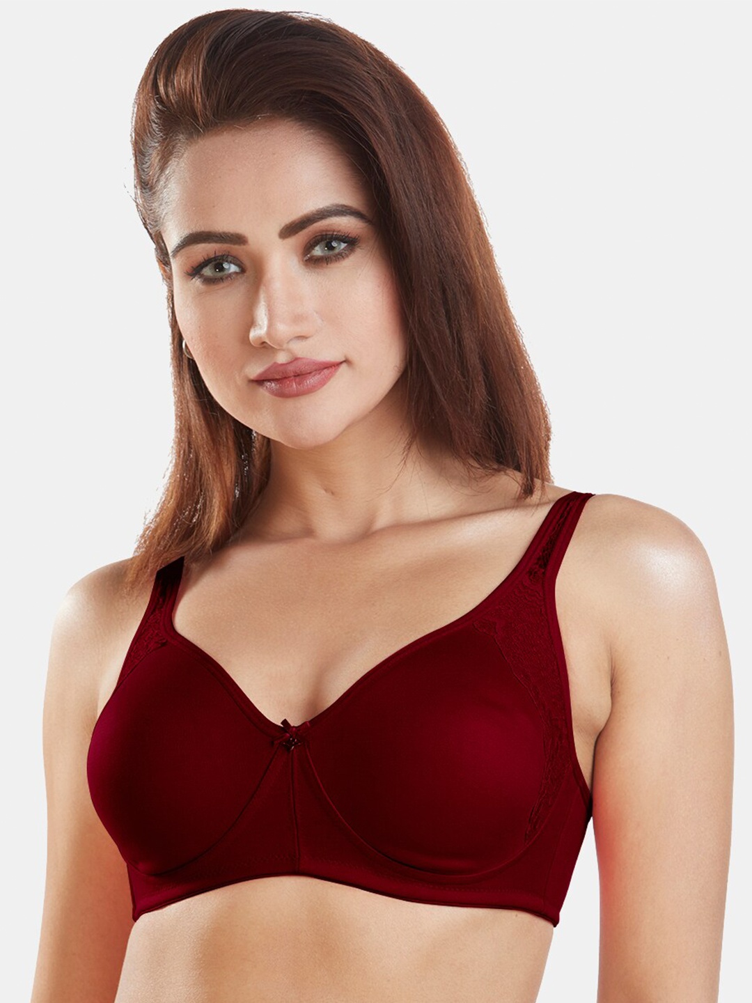 

Dazzle Women Maroon Solid Non Padded Non-Wired Bra