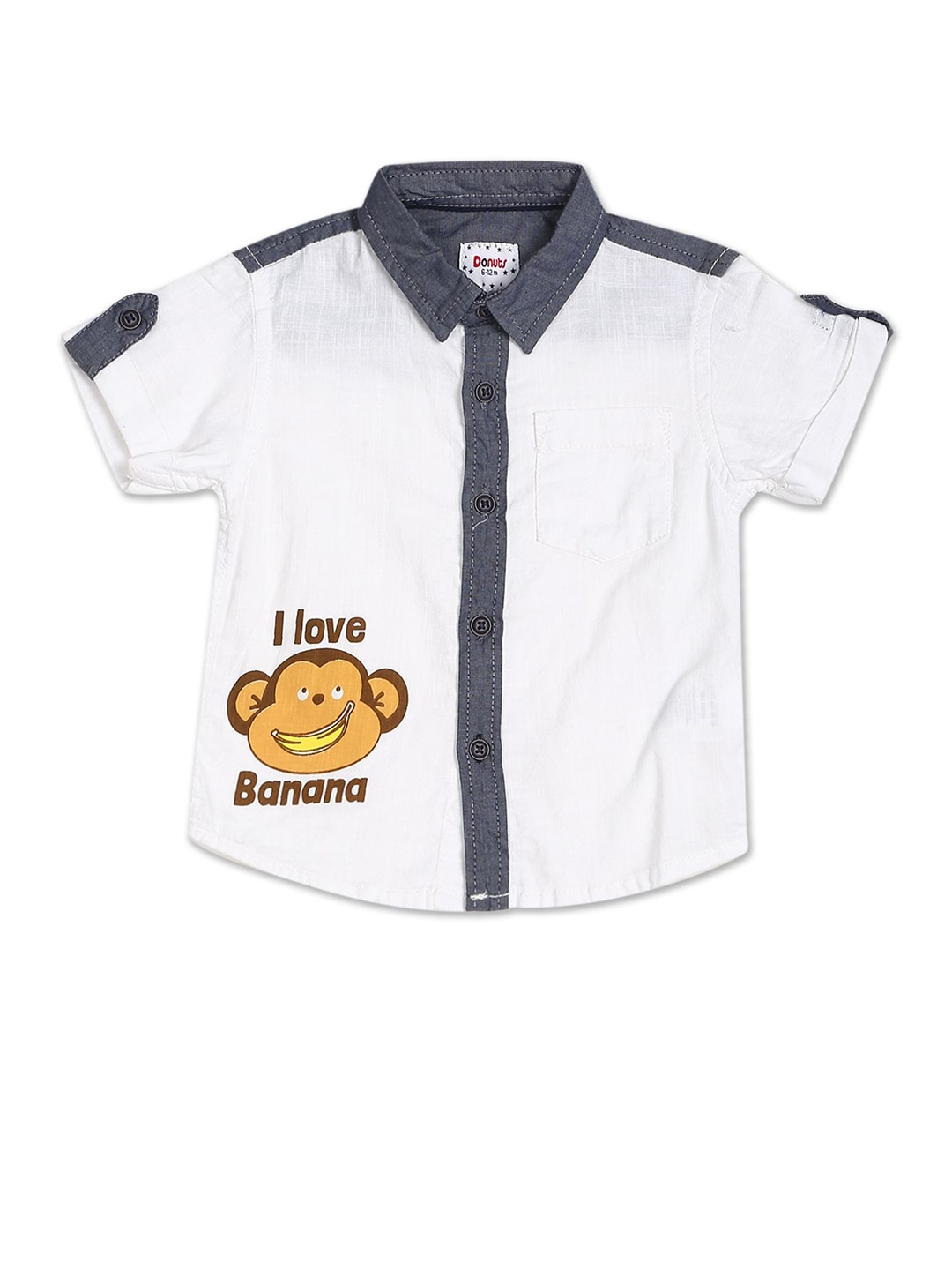 

Donuts Boys Solid Casual Shirt, White
