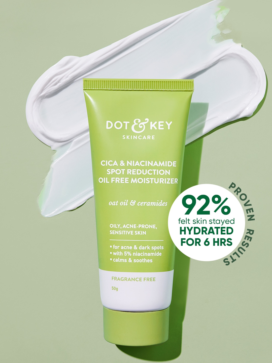 

DOT & KEY CICA+5% Niacinamide Spot Reduction Oil-Free Moisturizer 50g, Green