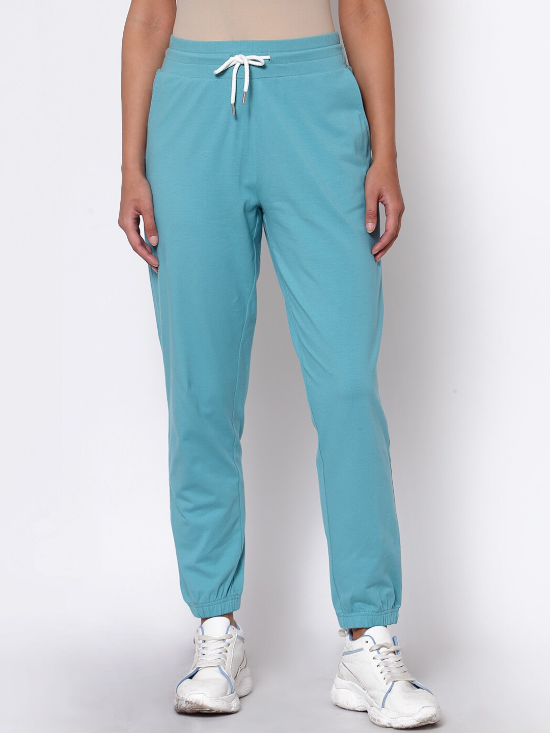 

YOONOY Women Sea Green High-Rise Joggers Trousers