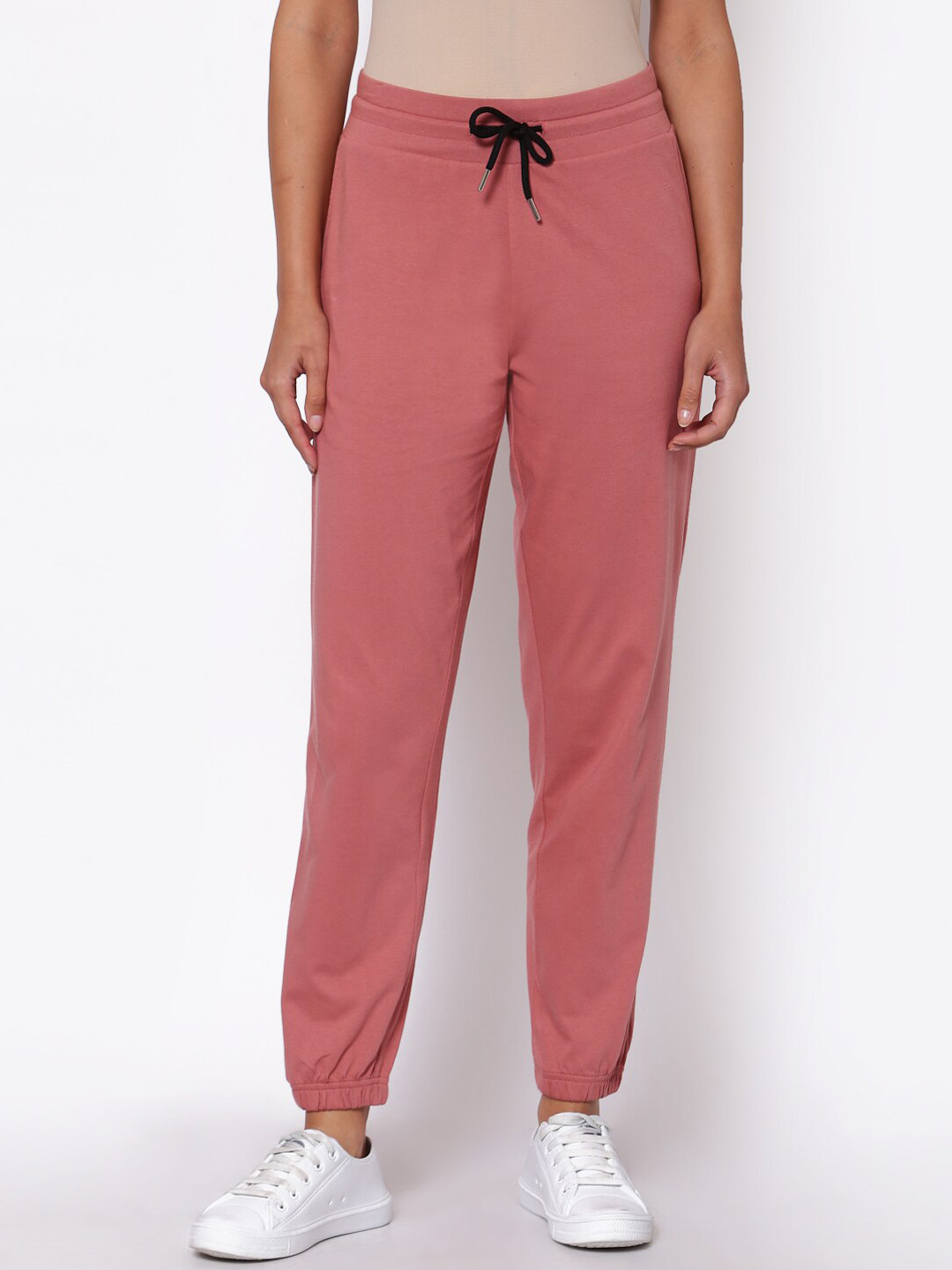 

YOONOY Women Pink High-Rise Joggers Trousers