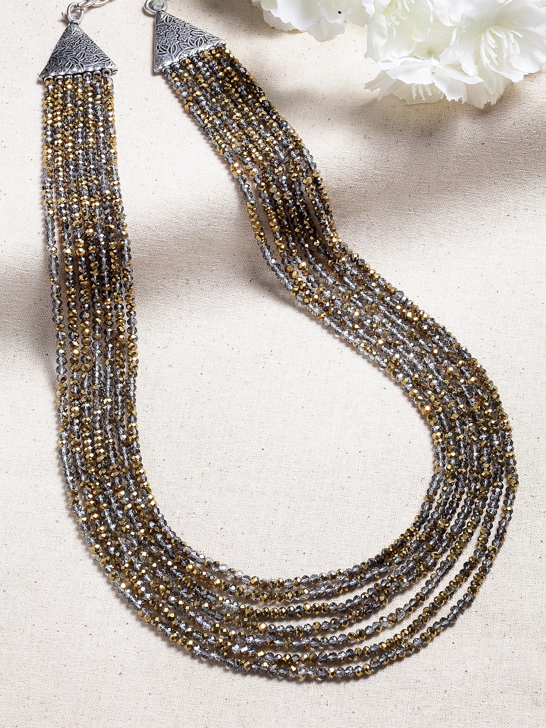 

PANASH Silver & Gold-Plated German Silver Layered Necklace