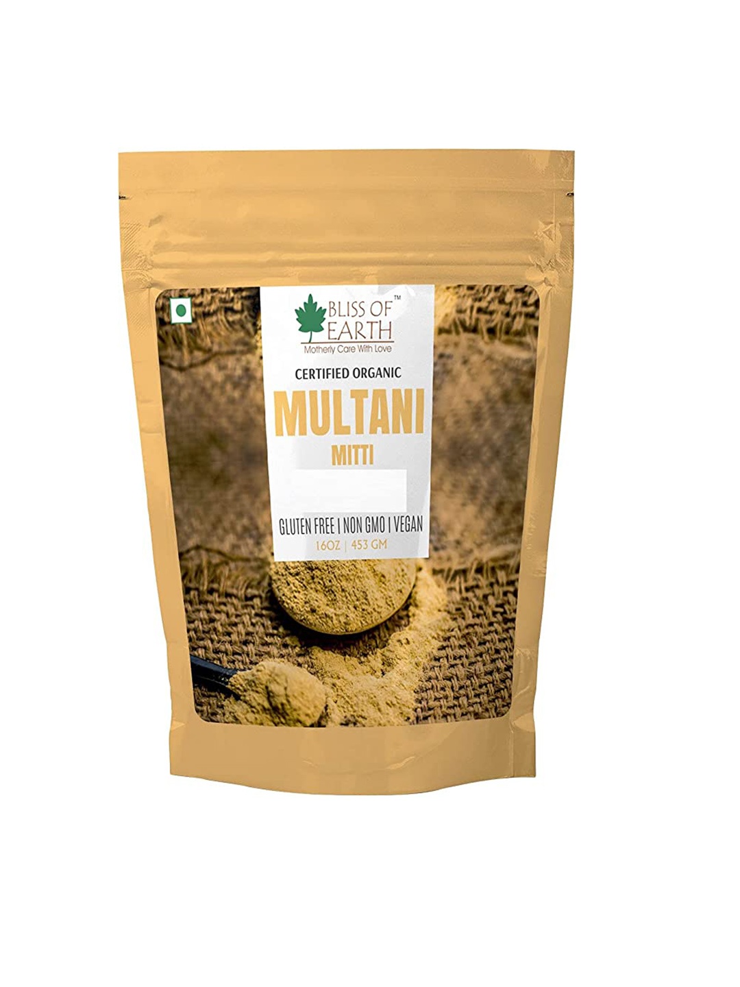 Bliss of Earth Certified Organic Multani Mitti Powder 453gm, Yellow