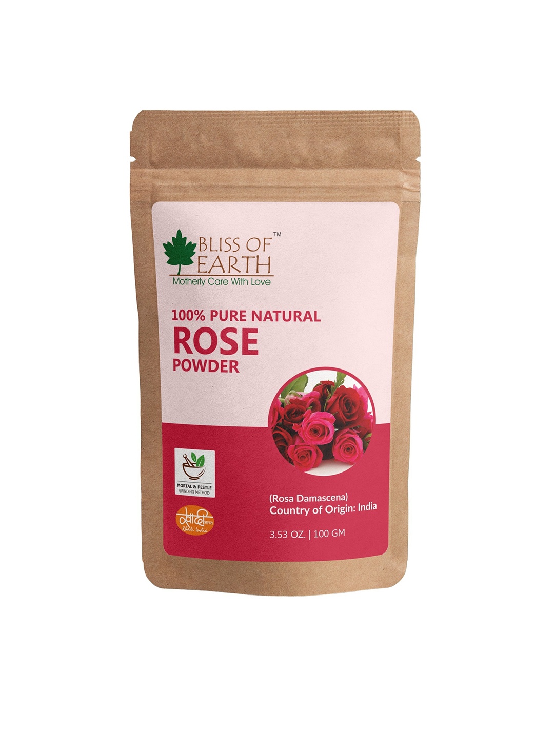 

Bliss of Earth 100% Pure Rose Powder 100gm, Pink