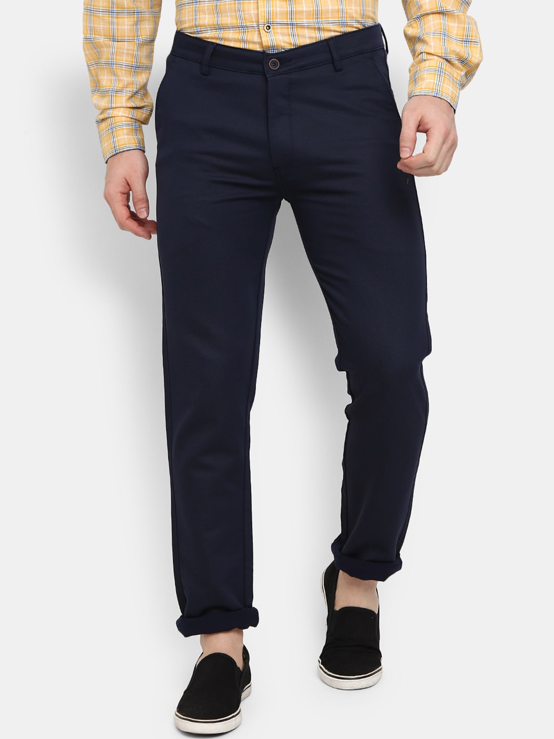 

V-Mart Men Navy Blue Classic Slim Fit Cotton Trouser
