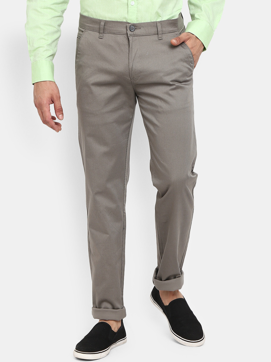 

V-Mart Men Grey Classic Slim Fit Cotton Trouser