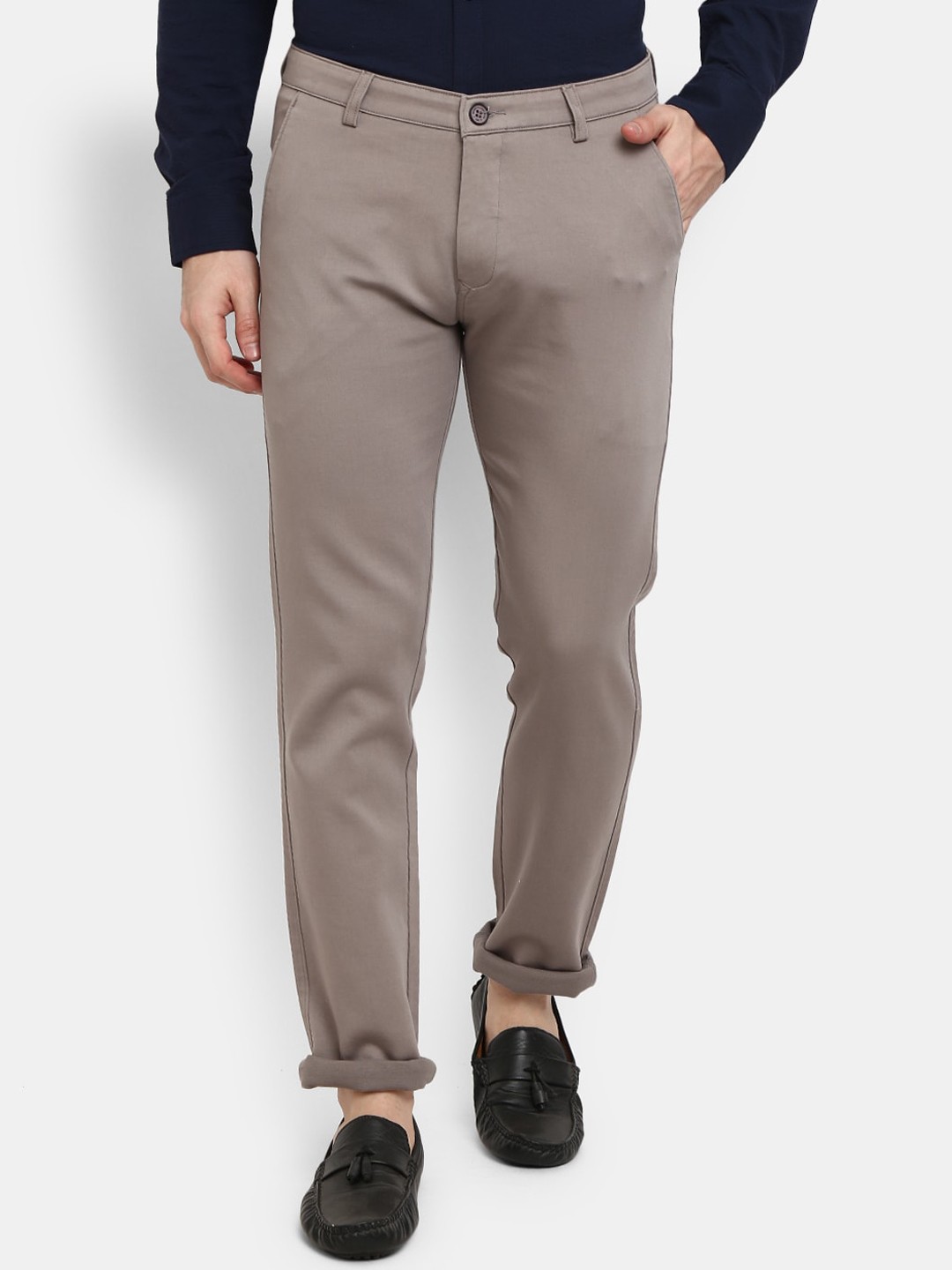 

V-Mart Men Grey Classic Slim Fit Chinos Trouser