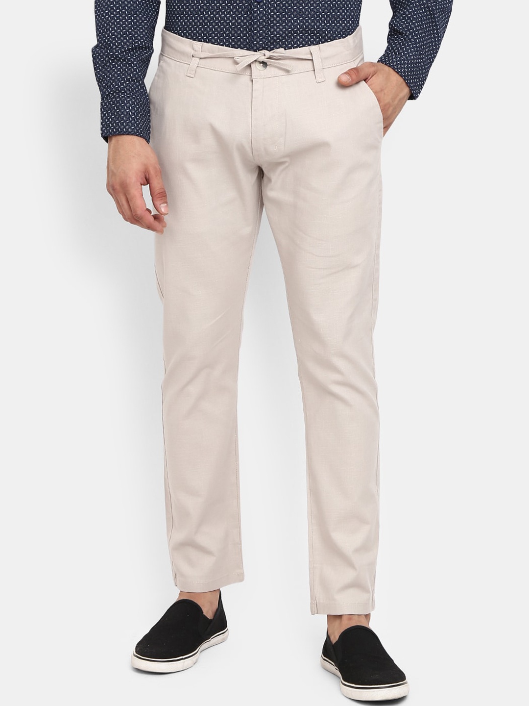 

V-Mart Men Cream-Coloured Classic Cotton Chinos Trouser