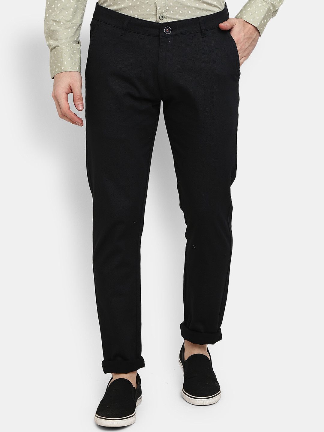 

V-Mart Men Black Classic Cotton Chinos Trouser
