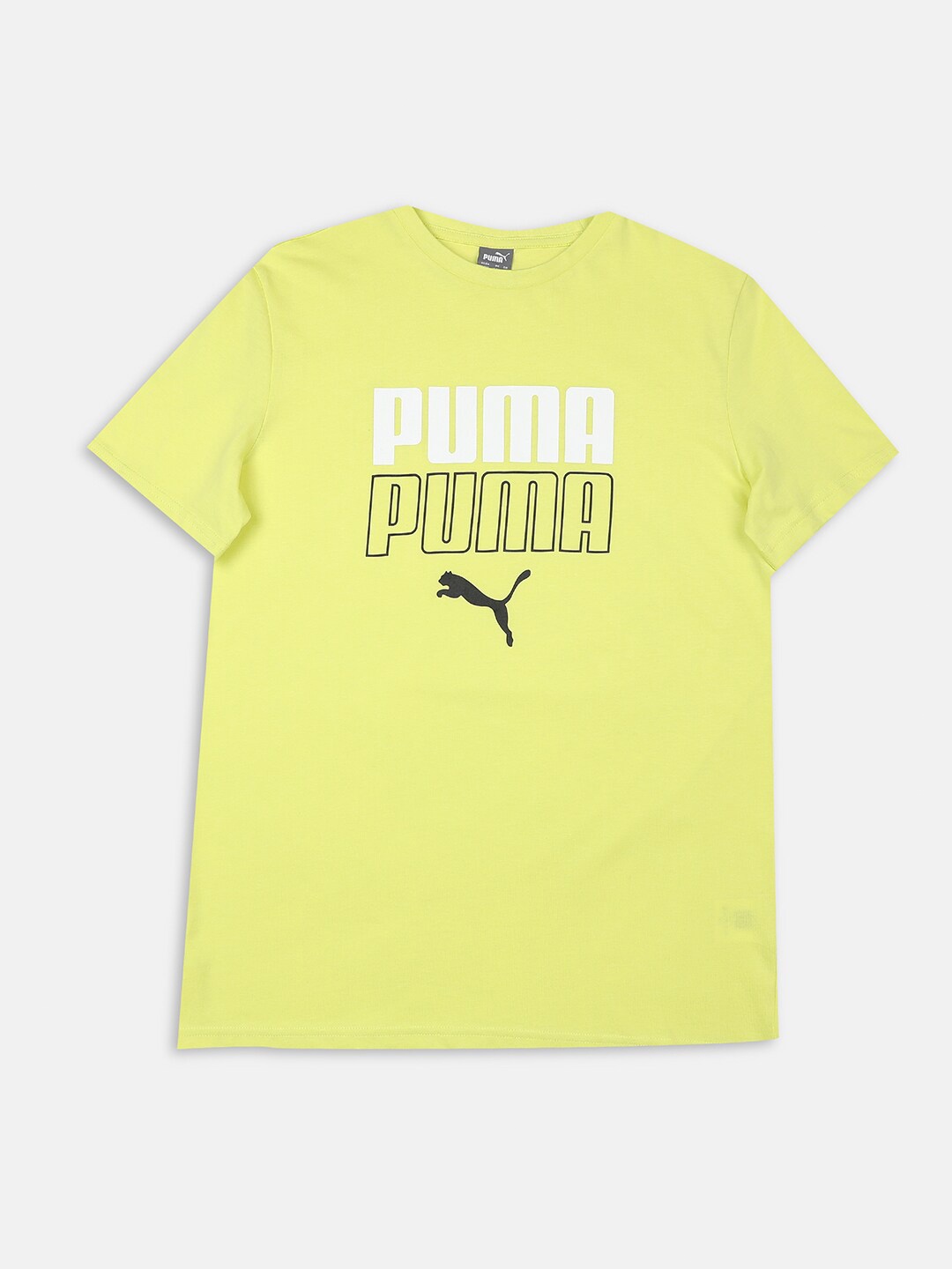 

Puma Boys Graphic-Printed Cotton Regular Fit T-shirt, Yellow