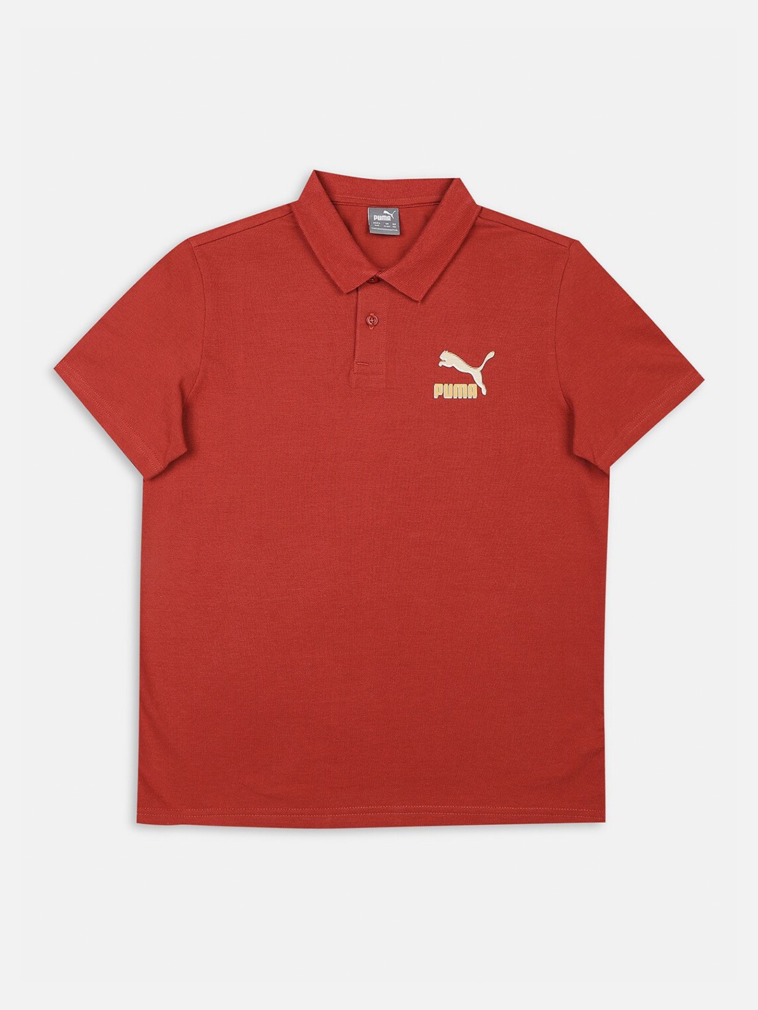 

Puma Kids Graphic Printed Cotton Polo Collar Cotton Tshirts, Red