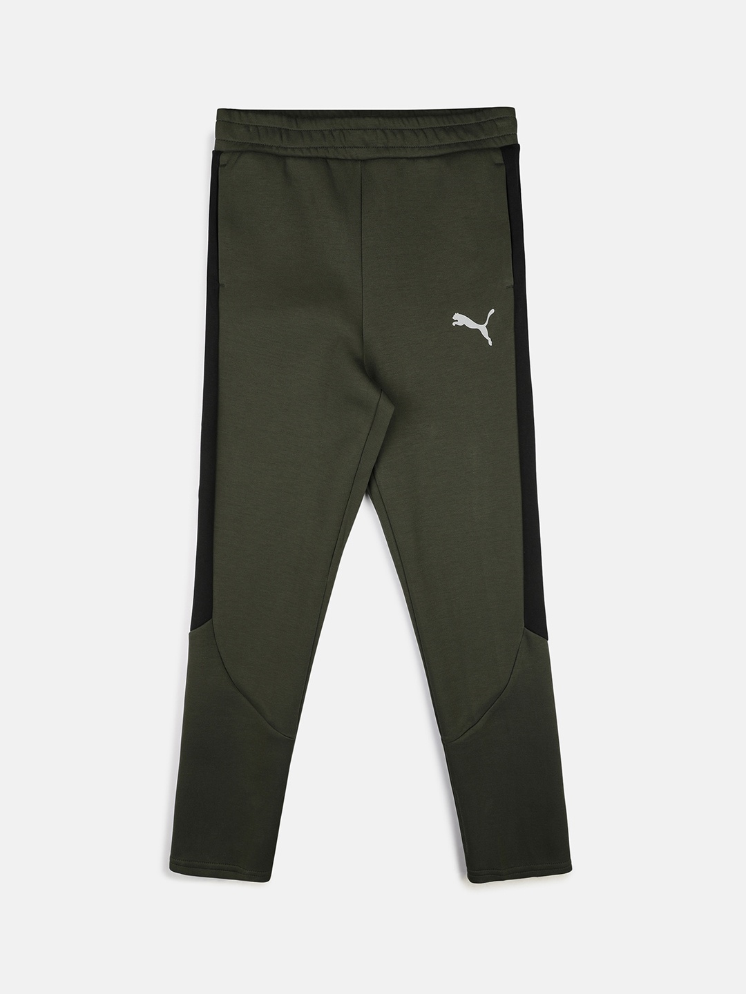 

Puma Boys Olive Green Evostripe Cotton Slim-Fit Track Pants