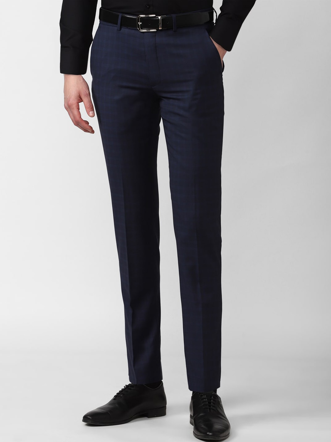 

Van Heusen Men Slim Fit Formal Trousers, Navy blue