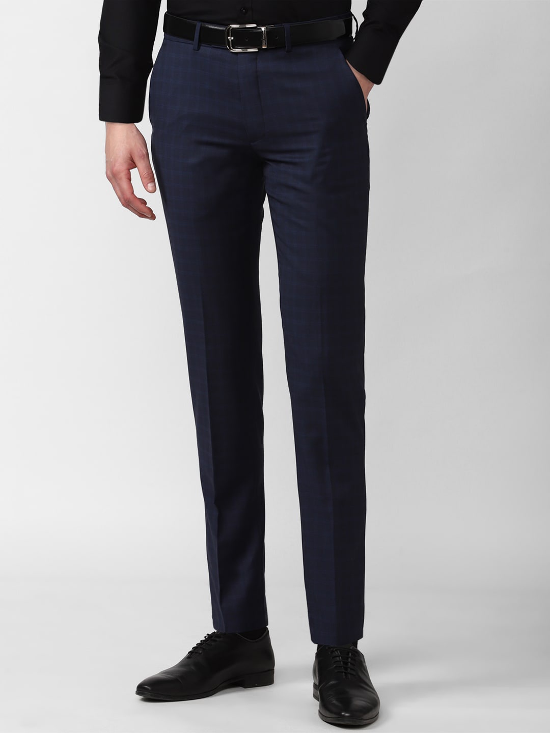 

Van Heusen Men Navy Blue Formal Trousers