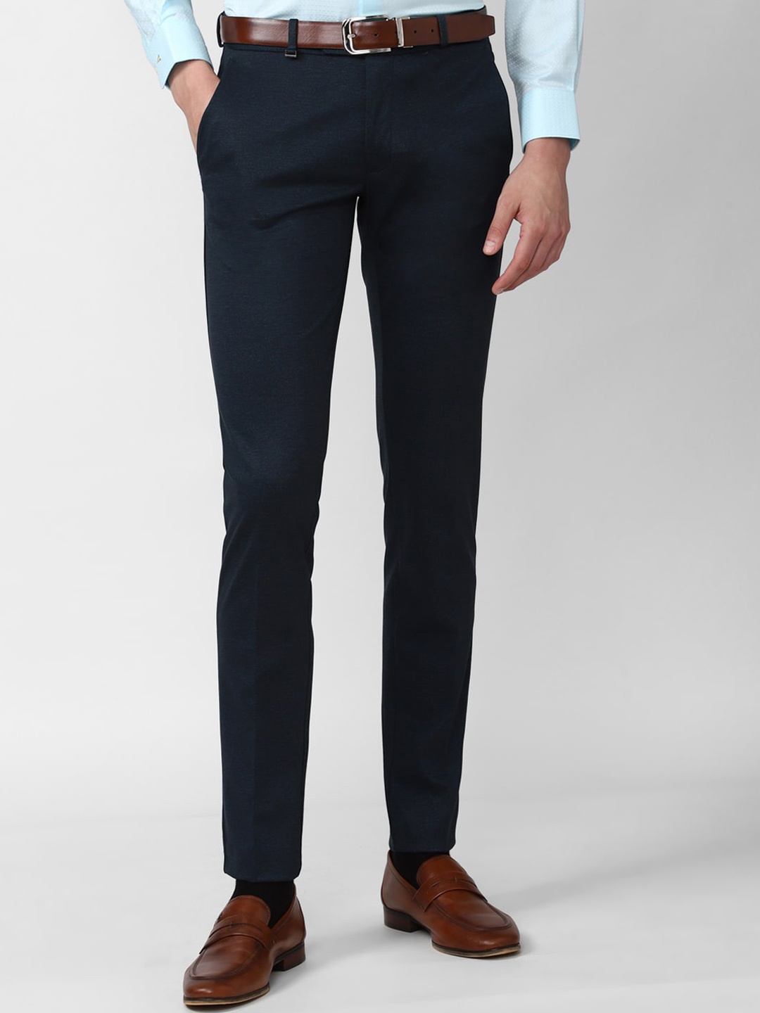 

Van Heusen Men Navy Blue Formal Trousers