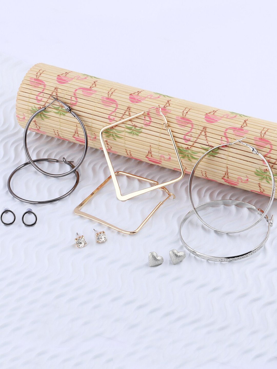 

Silver Shine Women Set of 3 Gold-Plated & Silver-Toned Classic Bali With 3 Studs
