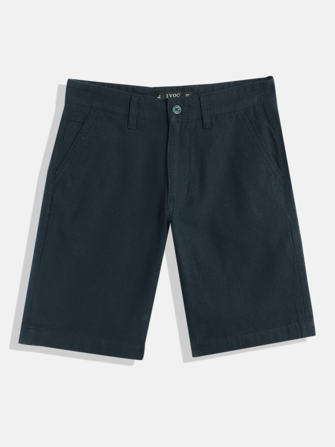 

IVOC Boys Navy Blue Solid Pure Cotton Slim Fit Shorts
