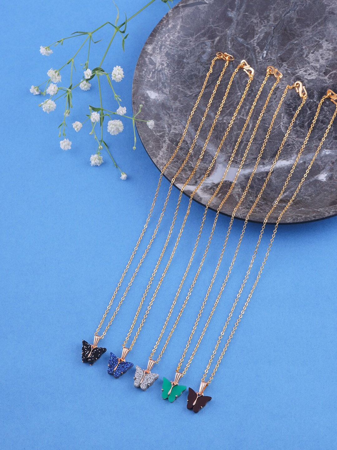 

Brandsoon Pack of 5 Gold-Plated Antique Necklace