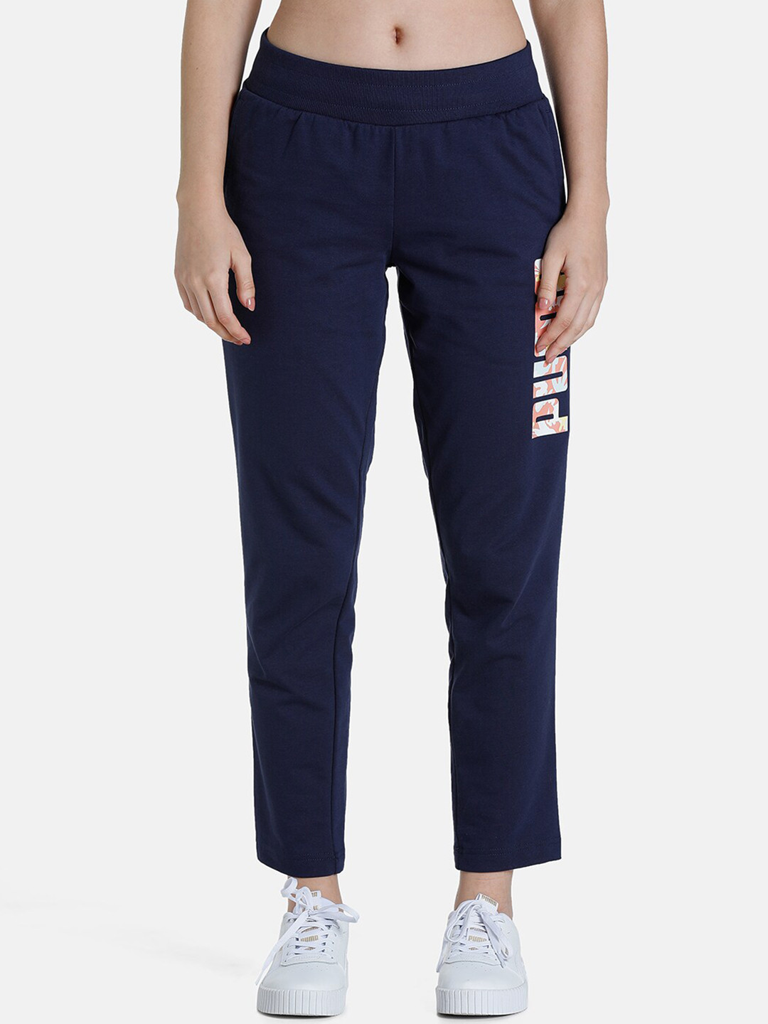 

Puma Women Navy Blue Floral Graphic Cotton Track Pant