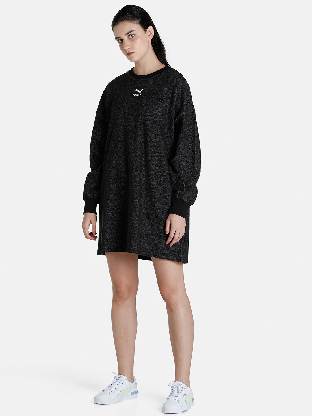 

Puma Women Black Cotton Sweater Dress