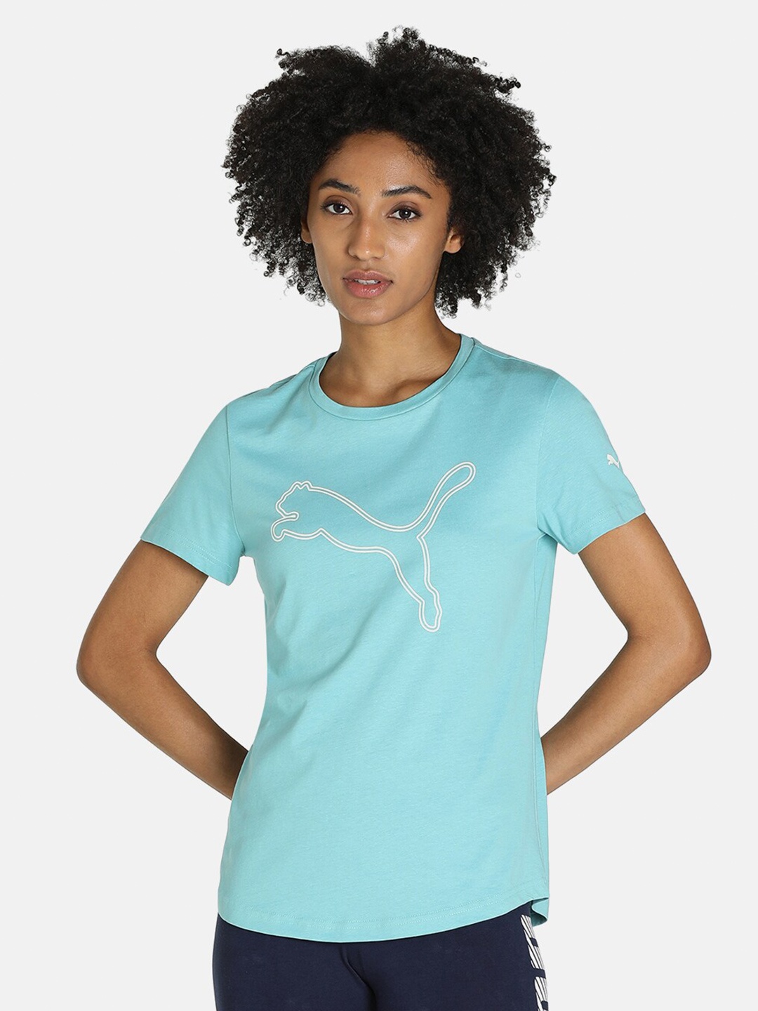 

Puma Women Printed Cotton T-shirts, Blue