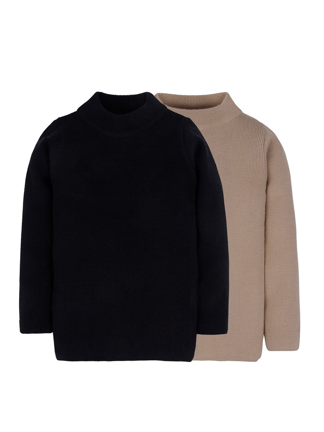 

RVK Unisex Kids Pack Of 2 Black & Beige Acrylic Pullover