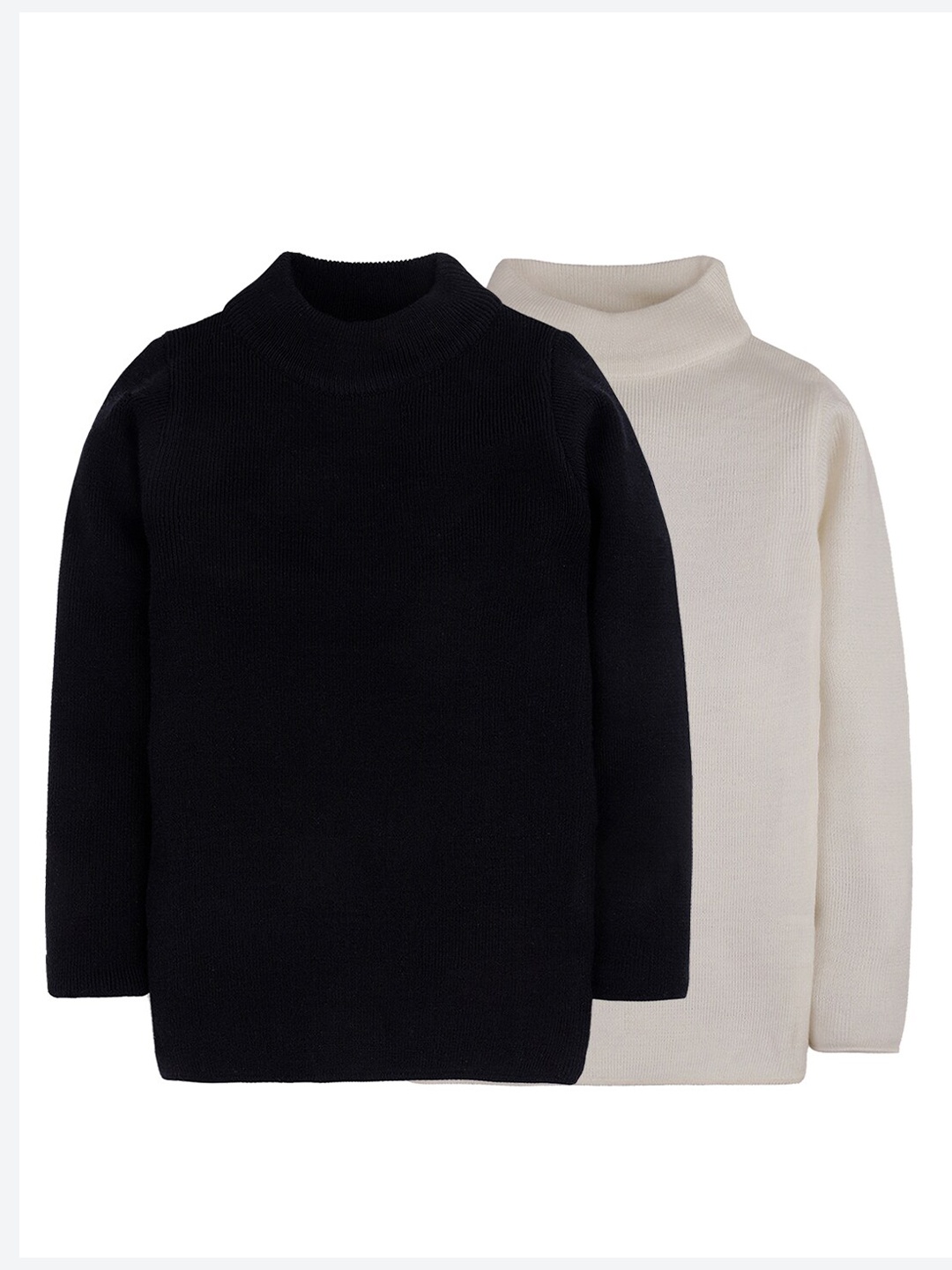 

RVK Unisex Kids Pack Of 2 Off White & Black Acrylic Pullover