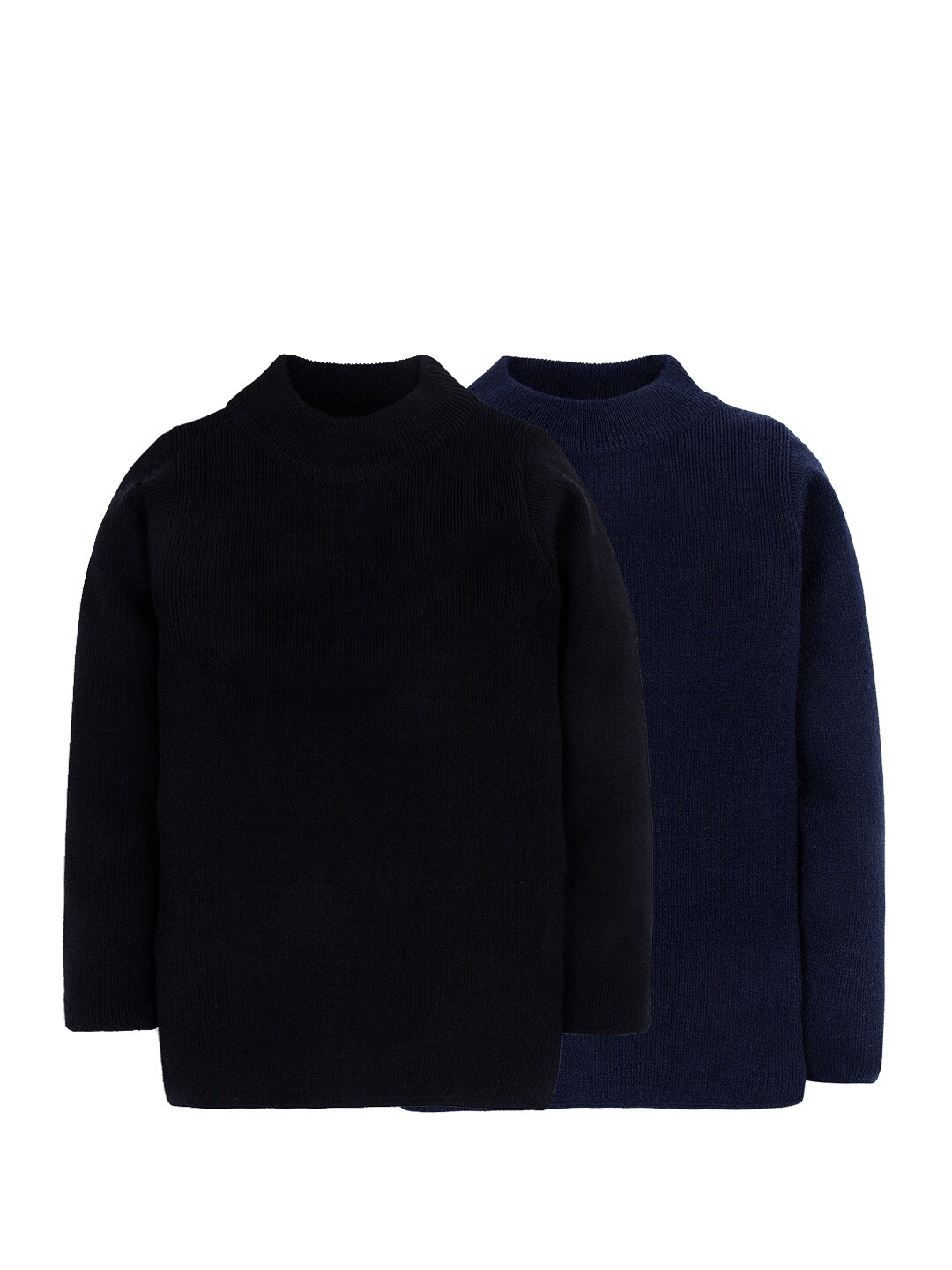 

RVK Unisex Kids Pack Of 2 Blue & Black Ribbed Acrylic Pullover