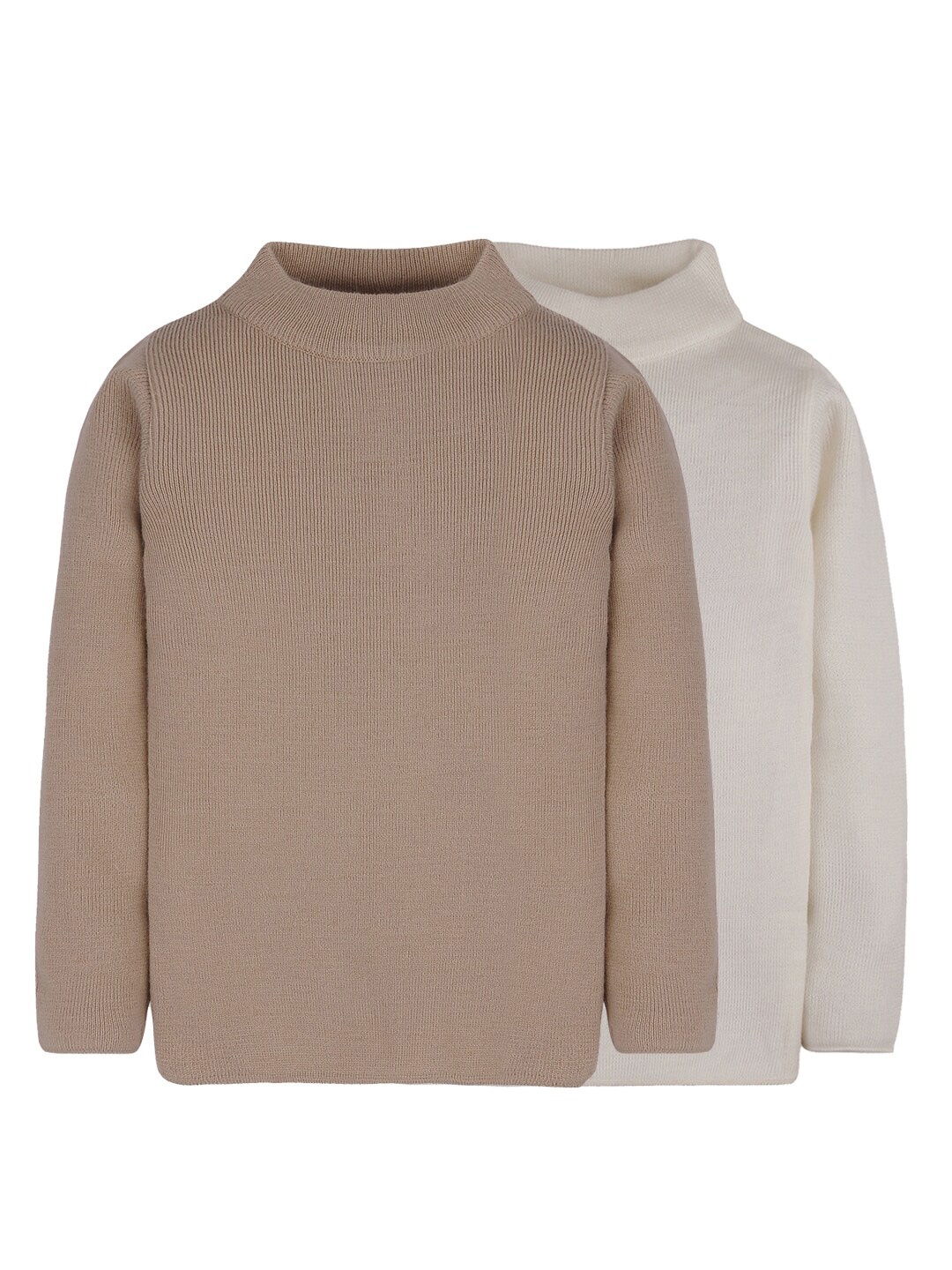 

RVK Pack of 2 Unisex Kids Off White & Beige Solid Pullover