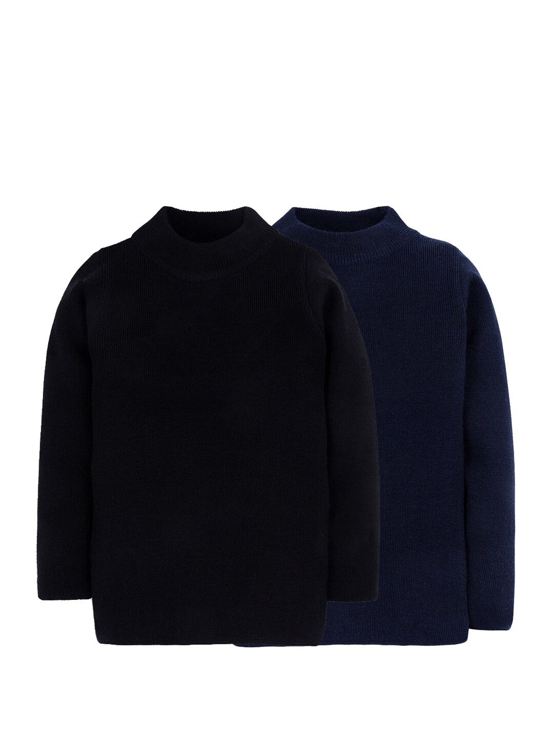 

RVK Pack of 2 Unisex Kids Blue and Black Solid Pullover