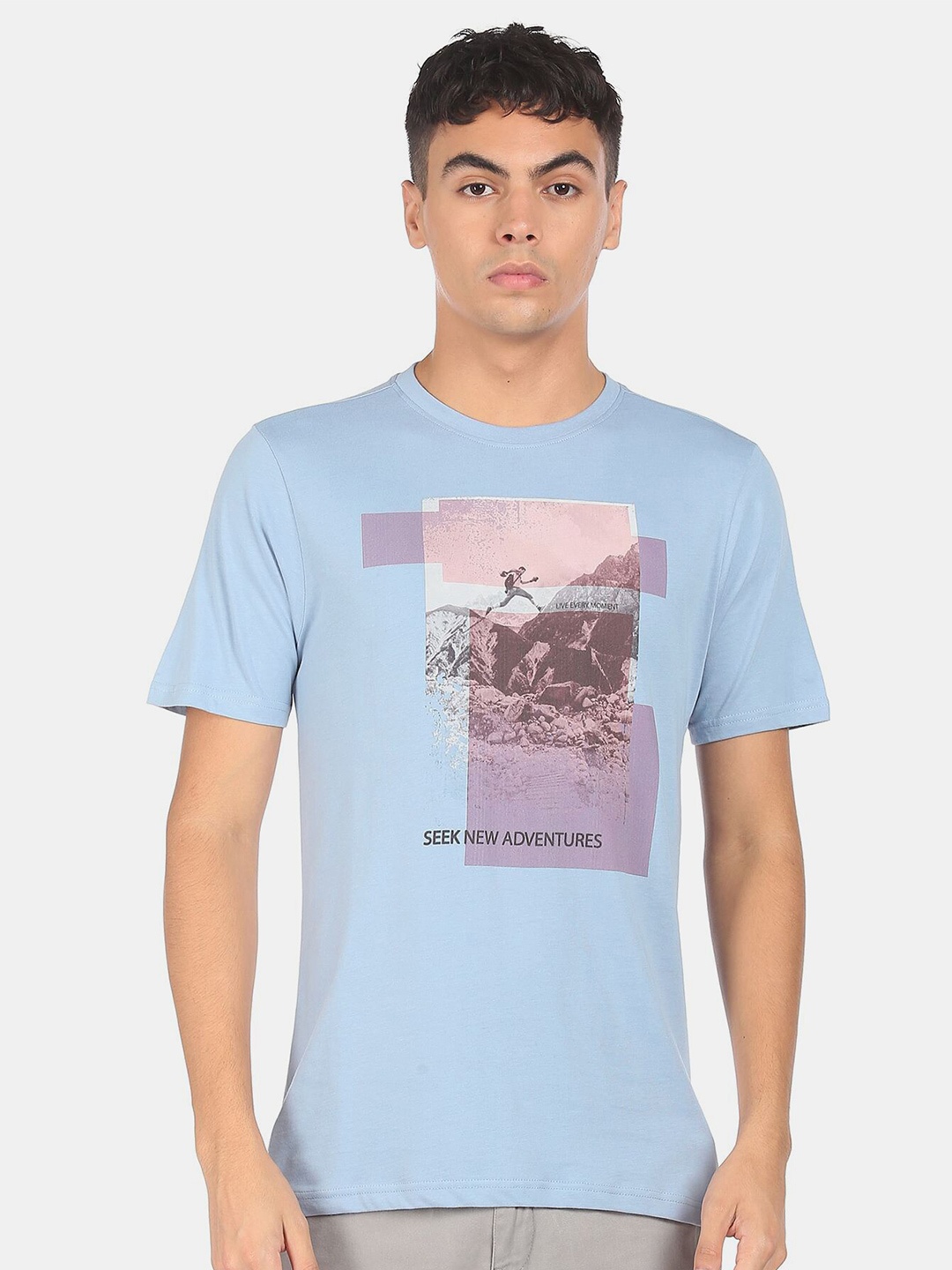 

Colt Men Blue Graphic Printed T-shirt