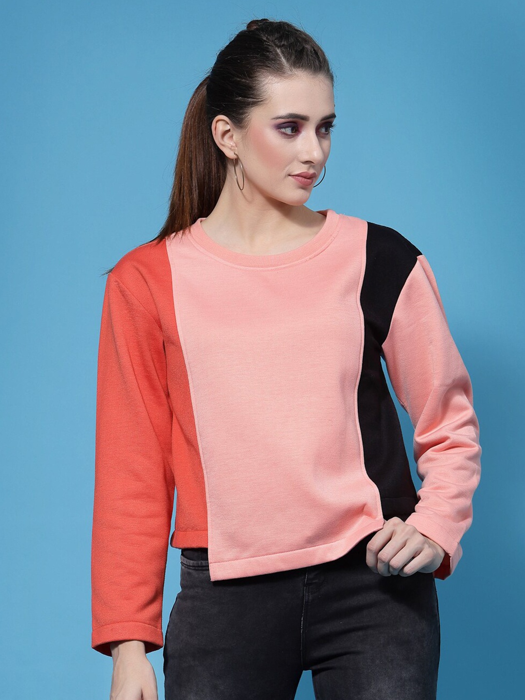 

Athena Women Colourblocked Sweatshirt, Pink